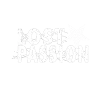 the lost passion logo on a black background